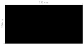 Κάλυμμα Πισίνας Μαύρο 732 x 366 εκ. από Πολυαιθυλένιο - Μαύρο