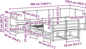 vidaXL Σειρά Καναπέ Εξωτερικού 9 pcs Φυσικό και Ανθρακί Πολυεστέρας