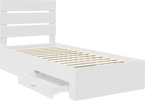 vidaXL Σκελετός Κρεβατιού Λευκό 90 x 190 cm Επεξεργασμένο ξύλο