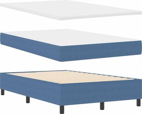 vidaXL Κρεβάτι με ελατήρια Μπλε και άσπρο 120 x 190 cm