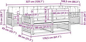 vidaXL Σειρά Καναπέ Εξωτερικού 7 pcs Άσπρο και Ανθρακί Πολυεστέρας