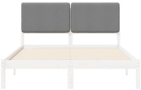 vidaXL Σκελετός Κρεβατιού με Επενδεδυμένο Κεφαλάρι Ανοιχτό γκρι