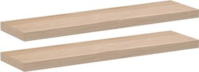 vidaXL Ράφια Τοίχου 2 τεμ. 90x23,5x4 εκ. Επεξεργασμένο Ξύλο