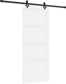 VidaXL Συρόμενη Πόρτα 83 x 202 εκ. Επεξεργασμένο Ξύλο Λευκό και Μαύρο