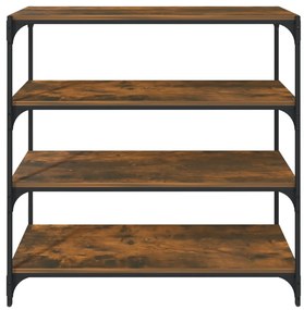 vidaXL Βιβλιοθήκη Καπνιστή Δρυς 100 x 33 x 100 εκ. Επεξ. Ξύλο &amp; Ατσάλι