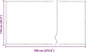 vidaXL Οθόνη Μπαλκονιού 110 x 700 εκ Ύφασμα Όξφορντ Ορθογώνιος Καφέ