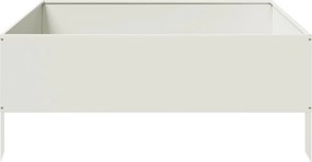 vidaXL Ζαρντινιέρα Υπερυψωμένη Λευκό 100x100x25 εκ. Ατσάλι