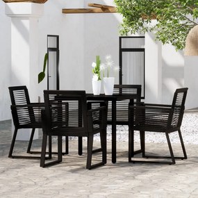 vidaXL Σετ Τραπεζαρίας Κήπου 5 Τεμαχίων Μαύρο