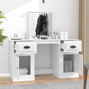 vidaXL Μπουντουάρ με Καθρέφτη Λευκό 130 x 50 x 132,5 εκ.