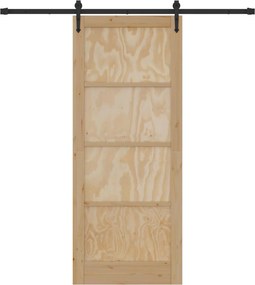 vidaXL Συρόμενη Πόρτα ORKDAL Φυσικό και Μαύρο 86 x 211 cm