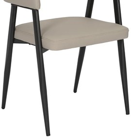 Πολυθρόνα Sezan pakoworld pu σε γκρι-μπεζ απόχρωση 56x55x78εκ