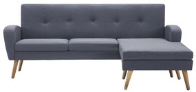 vidaXL Καναπές Γωνιακός Ανοιχτό Γκρι 186 x 136 x 79 εκ. Υφασμάτινος