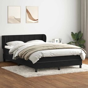 vidaXL Box Spring Κρεβάτι με στρώμα Μαύρο 160x220 cm Βελούδινο