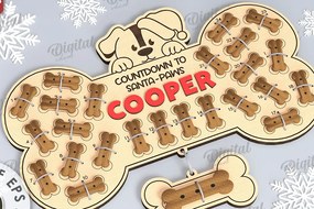Intra απο ξύλο plywood Χρώμα wenge 3mm-4mm πάχος - Dog Advent Calendar με λέιζερ Δίασταση 30x20 cm INTRAFABR-76693946