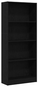 vidaXL Βιβλιοθήκη Μαύρη δρυς 60 x 24 x 143 εκ Επεξεργασμένο ξύλο