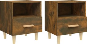 vidaXL Κομοδίνα 2 τεμ. Καπνιστή Δρυς 40 x 35 x 47 εκ.