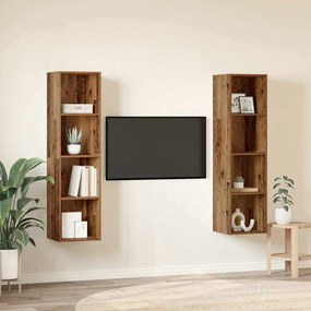 vidaXL Ντουλάπι TV 2 pcs Καφέ 37 x 37 x 142.5 εκ Επεξεργασμένο ξύλο