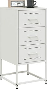 vidaXL Κομοδίνο Λευκό 36 x 39 x 78 εκ. από Χάλυβα