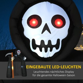 Μεγάλη Διακόσμηση Κήπου για Halloween Grim Reaper Archway Selfflatable LED Lighting 2,85m