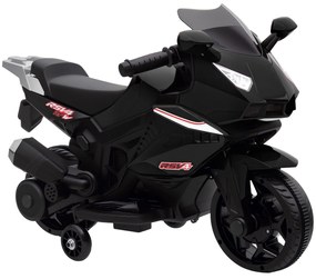 Ηλεκτρικό παιδικό μοτοσικλέτα, κόρνα, προβολείς, λειτουργία μουσικής, 2,5 χλμ/ώρα, Μαύρο