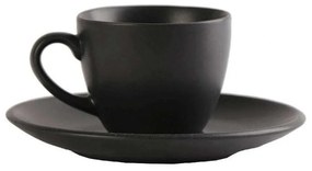 Φλιτζάνι Καφέ Με Πιατάκι Morgan OW2049K6 80ml Black Espiel Πορσελάνη