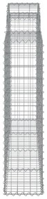 vidaXL Συρματοκιβώτια Τοξωτά 2 τεμ. 200x30x120/140 εκ. Γαλβαν. Ατσάλι