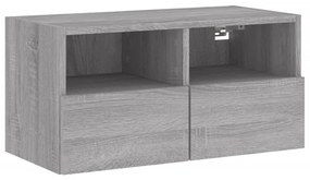 Ντουλάπι Τοίχου Τηλεόρασης Γκρι Sonoma 60x30x30εκ Επεξ Ξύλο - Γκρι