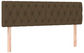 vidaXL Κρεβάτι Boxspring με Στρώμα &amp; LED Σκ.Καφέ 140x200 εκ Υφασμάτινο