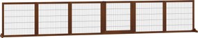 Dog Barrier Folding Pine Wood 432 x 36 x 70 cm Καφές