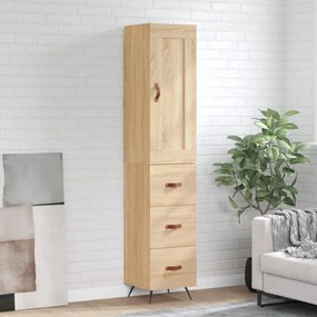 vidaXL Μπουφές Sonoma δρυς 34,5 x 34 x 180 εκ. από Επεξεργασμένο Ξύλο