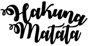 Διακοσμητικό Τοίχου Hakuna Matata 891TNL1589 70x45cm Black Wallity Metal