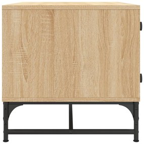 vidaXL Τραπεζάκι Σαλονιού Sonoma Δρυς 68,5x50x50 εκ με Γυάλινες Πόρτες
