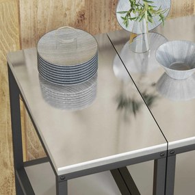 vidaXL Ράφι Κουζίνας HATTEM Ασημί 30 x 50 x 92 εκ Ατσάλι
