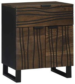vidaXL Κομοδίνο με συρτάρι Καρυδιά 50 x 33 x 60 εκ Μασίφ ξύλο ακακίας