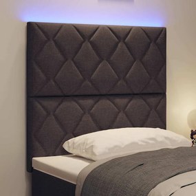 vidaXL LED κεφαλάρι Καφέ 100 cm ύφασμα