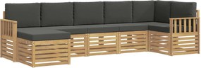 vidaXL Σειρά Καναπέ Εξωτερικού 7 pcs Άσπρο και Ανθρακί