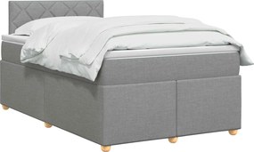 vidaXL Κρεβάτι box spring με στρώμα Ανοιχτό γκρι 120 x 190 cm Ύφασμα