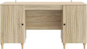 vidaXL Γραφείο Sonoma Δρυς 142,5 x 50 x 75 εκ. Επεξεργασμένο Ξύλο