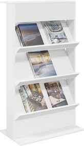 vidaXL Ράφι Περιοδικών Λευκό 70 x 41 x 126 εκ. Επεξεργασμένο Ξύλο