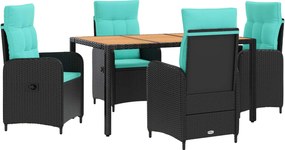 vidaXL Σετ Εξωτερικής Τραπέζης 5 τμχ. Black and Turquoise