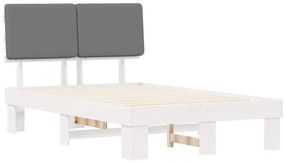 vidaXL Σκελετός Κρεβατιού με Επενδεδυμένο Κεφαλάρι Ανοιχτό γκρι