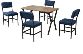 Extendable Dining Table &amp; Chairs Set (5 Pieces) Dubai - Navy Blue, Walnut Navy Blue
Walnut