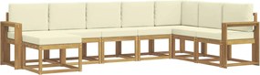vidaXL Σειρά Καναπέ Εξωτερικού με μαξιλάρι 8 pcs Λευκό και Κρεμ