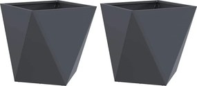 vidaXL Γλάστρα 2 τμχ. Ανθρακί 40 x 40 x 40 cm Ατσάλι