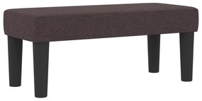 vidaXL Κρεβάτι Box Spring με Στρώμα & Πάγκο Σκούρο Καφέ 90x190 εκ Ύφασμα