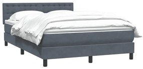 vidaXL Κρεβάτι Boxspring με Στρώμα Σκούρο Γκρι 140x210 εκ. Βελούδινο