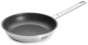 Τηγάνι Αντικολλητικό Steel 520ST 20cm Grey Woll 20cm Ανοξείδωτο Ατσάλι