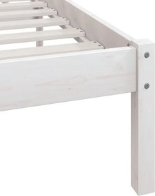 vidaXL Πλαίσιο Κρεβατιού Λευκό 90x190 εκ. Μασίφ Ξύλο Πεύκου Single