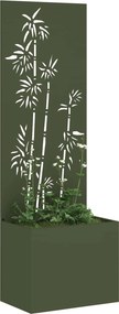 vidaXL Οθόνη Ιδιωτικότητας Κήπου Floral Λαδί 50 x 150 cm