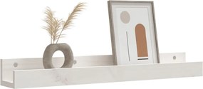 vidaXL Ράφια Τοίχου 2 τεμ. Λευκό 80x12x9 εκ. από Μασίφ Ξύλο Πεύκου